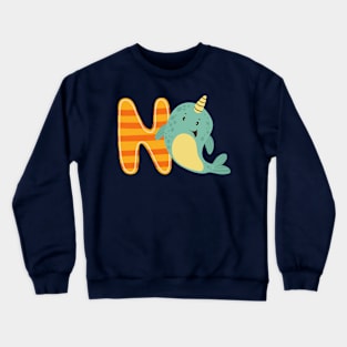 Animal alphabet N Crewneck Sweatshirt